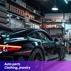 Auto parts, clothing, jewelry